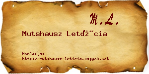 Mutshausz Letícia névjegykártya